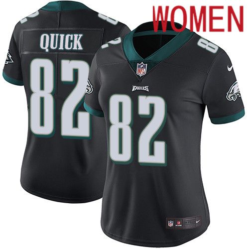 Women Philadelphia Eagles 82 Mike Quick Nike Black Vapor Limited NFL Jersey